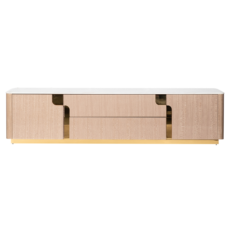 TV-тумба Bertran TV stand Латунь Бежевый Белый TV-тумба Bertran TV stand Латунь Бежевый Белый в Рязани | Loft Concept