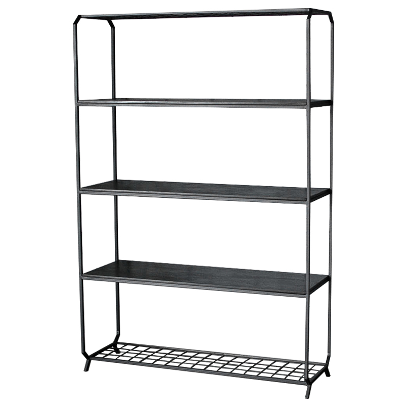 Стеллаж Jaeden Industrial Metal Rust Rack Черный Стеллаж Jaeden Industrial Metal Rust Rack Черный в Рязани | Loft Concept
