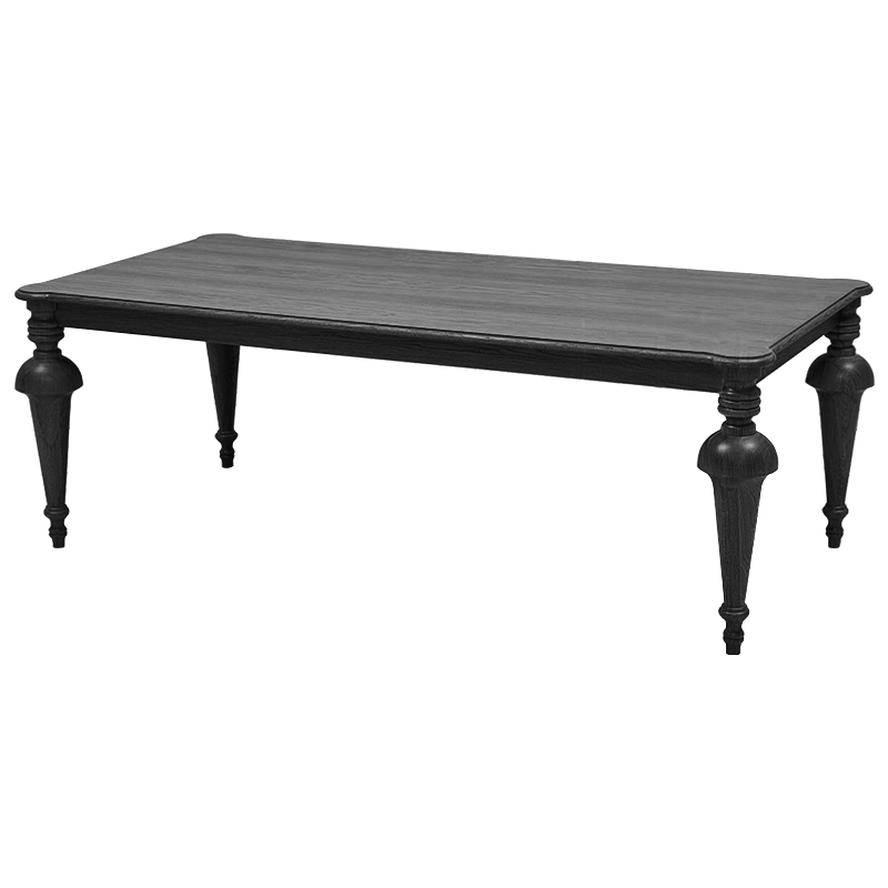 Обеденный деревянный стол Kelise Black Dinner Table Чёрный Черный Обеденный деревянный стол Kelise Black Dinner Table Чёрный Черный в Рязани | Loft Concept