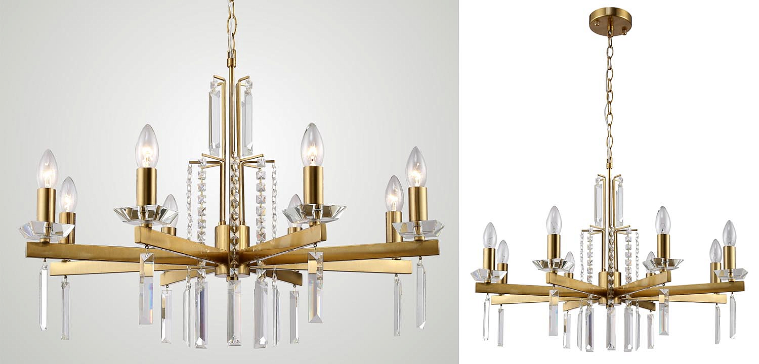 Люстра Vivien Crystal Brass Chandelier 8 Люстра Vivien Crystal Brass Chandelier 8 - Loft-Concept в Рязани