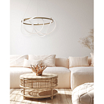 Люстра подвесная круглая золотого цвета с белыми изогнутыми световыми линиями Luke Lampco Tracer Lamp варинант исполнения - 13 | Loft Concept в Рязани