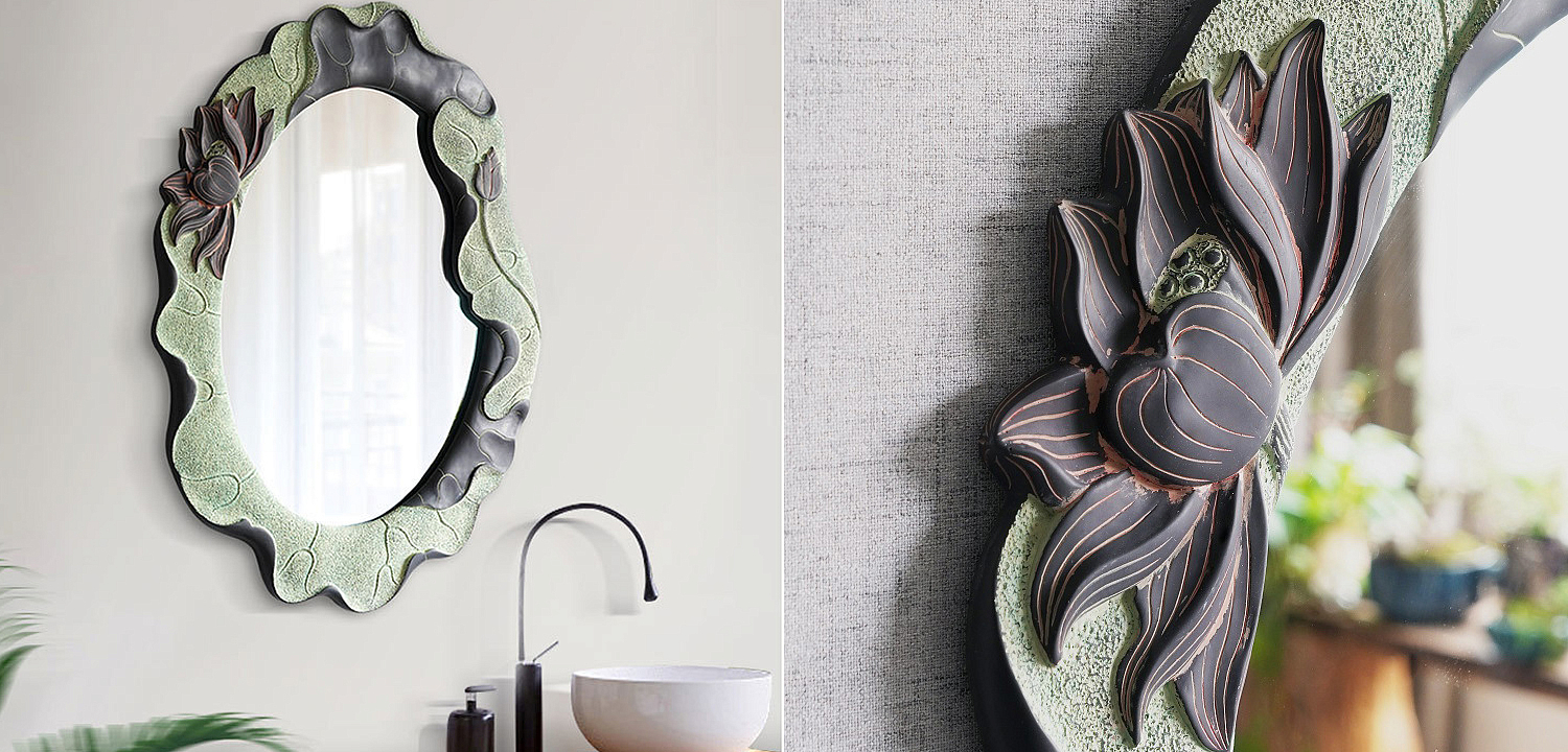 Зеркало Mirror Lotus Flowers oval Зеркало Mirror Lotus Flowers oval - Loft-Concept в Рязани