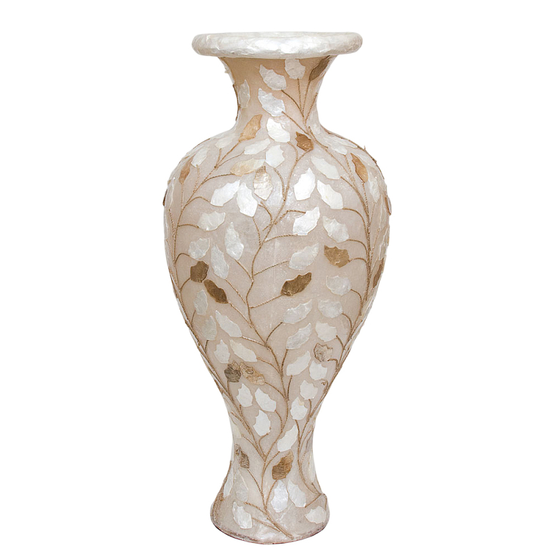 Торшер из перламутра в виде вазы Indonesian Vase Перламутровый в Рязани | Loft Concept 