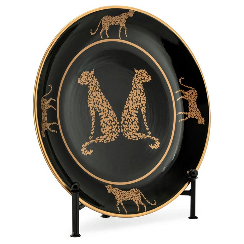 Тарелка Plate Panther Белый Черный Коричневый Тарелка Plate Panther Белый Черный Коричневый в Рязани | Loft Concept