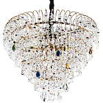 Люстра с прозрачными и цветными подвесками из хрусталя Colorful Crystals Chandelier 12 варинант исполнения - 1 | Loft Concept в Рязани