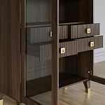 Дизайнерский шкаф витрина Elsa Dreams Walnut с 4-мя ящиками варинант исполнения - 8 | Loft Concept в Рязани