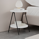 Стол приставной с 2-мя круглыми белыми столешницами ESSEL SIDE TABLE WHITE варинант исполнения - 7 | Loft Concept в Рязани