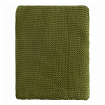 Плед из хлопка жемчужной вязки оливкового цвета Waffle Comfort варинант исполнения - 4 | Loft Concept в Рязани