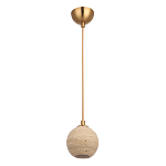 Подвесной светильник с шарообразным плафоном из травертина Shaw Marble Lighting варинант исполнения - 1 | Loft Concept в Рязани