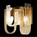 Бра с металлическим основанием золотого цвета и хрустальными подвесками Textured Glass варинант исполнения - 5 | Loft Concept в Рязани