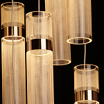 Люстра каскадная с прозрачными цилиндрическими плафонами Jenae Glass Tube Lighting варинант исполнения - 7 | Loft Concept в Рязани