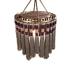 Люстра круглая плетеная с кисточками Walnut Chandelier Tassels Boho Style варинант исполнения - 1 | Loft Concept в Рязани