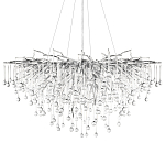 Люстра подвесная с прозрачными стеклянными подвесками в форме капель Диаметр 100 см Droplet Chandelier варинант исполнения - 16 | Loft Concept в Рязани