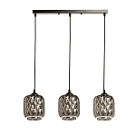 Люстра с тремя плафонами из серого граненого стекла Smoked Prism варинант исполнения - 2 | Loft Concept в Рязани