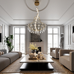 Люстра подвесная из металла с хрустальными прозрачными подвесками Quasar 81 варинант исполнения - 6 | Loft Concept в Рязани