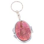 Зеркало брелок складное двухстороннее из натурального камня Родонит Stone Mirrors варинант исполнения - 1 | Loft Concept в Рязани