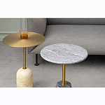 Кофейный столик круглый из мрамора серый Reliable Foundation варинант исполнения - 1 | Loft Concept в Рязани