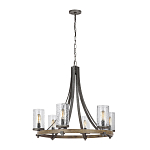 Люстра с цилиндрическим плафонами из толстого волнистого стекла в индустриальном стиле Feiss варинант исполнения - 8 | Loft Concept в Рязани