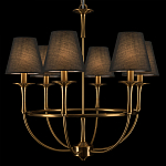 Люстра на металлическом основании бронзового цвета с 6-ю черными конусовидными абажурами Dignity варинант исполнения - 7 | Loft Concept в Рязани