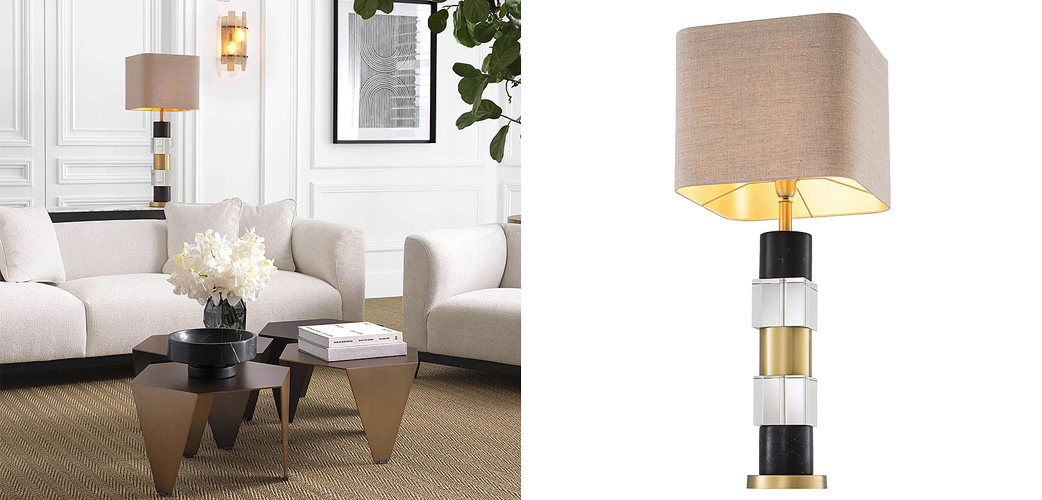 Настольная лампа Eichholtz Table Lamp Black Marble Настольная лампа Eichholtz Table Lamp Black Marble - Loft-Concept в Рязани