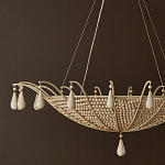 Люстра из деревянных бусин с подвесками в виде капель Wooden Beads варинант исполнения - 2 | Loft Concept в Рязани