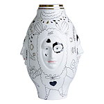 Ваза с декоративными лицами и графическими элементами в виде сердец и символов Faces of Imagination варинант исполнения - 1 | Loft Concept в Рязани