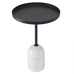 Кофейный столик с круглой чёрной столешницей и мраморным основанием Exquisite Practicality варинант исполнения - 1 | Loft Concept в Рязани