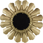 Зеркало круглое настенное в металлической раме Sunny Golden Petals варинант исполнения - 4 | Loft Concept в Рязани