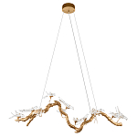 Люстра подвесная линейная с прозрачными стеклянными птичками на ветвях Serip Voa варинант исполнения - 2 | Loft Concept в Рязани