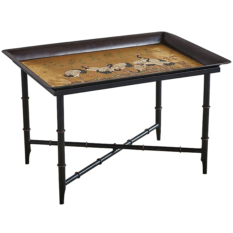 Кофейный стол в стиле Шинуазри Cranes Chinoiserie Collection Coffee Table Черный Золотой Мульти Кофейный стол в стиле Шинуазри Cranes Chinoiserie Collection Coffee Table Черный Золотой Мульти в Рязани | Loft Concept