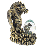 Декоративная статуэтка Дракон и стеклянное яйцо Dragon and Glass Egg Gold Black варинант исполнения - 1 | Loft Concept в Рязани
