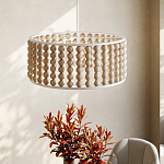 Люстра в форме цилиндра с вставками из деревянных бусин Wooden Beads варинант исполнения - 6 | Loft Concept в Рязани