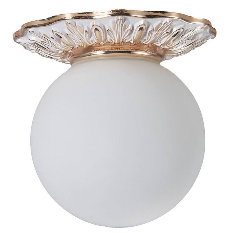 Потолочный светильник Globus Lamp Gold Серебряный Молочный Потолочный светильник Globus Lamp Gold Серебряный Молочный в Рязани | Loft Concept