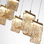 Подвесной светильник линейный с плафонами волнистой формы из фактурного стекла Big Wave варинант исполнения - 10 | Loft Concept в Рязани