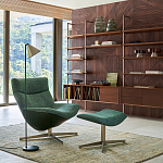 Кресло вращающееся с подставкой для ног зеленое Verdante варинант исполнения - 5 | Loft Concept в Рязани