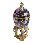 Шкатулка в форме яйца на величественных львах из фарфора с бронзовыми элементами Eden Garden варинант исполнения - 3 | Loft Concept в Рязани