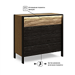 Комод 4 ящика с подсветкой на рельефном фасаде Warm Industrial варинант исполнения - 8 | Loft Concept в Рязани