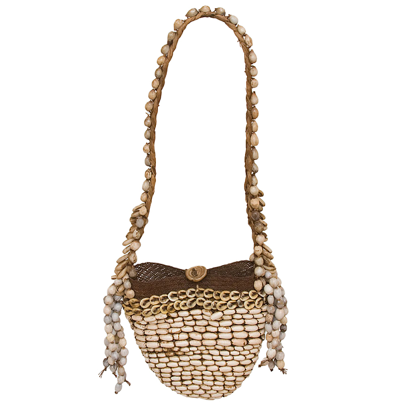 Декоративный аксессуар сумка из ракушек Aboriginal Bag Beige Коричневый Бежевый Декоративный аксессуар сумка из ракушек Aboriginal Bag Beige Коричневый Бежевый в Рязани | Loft Concept