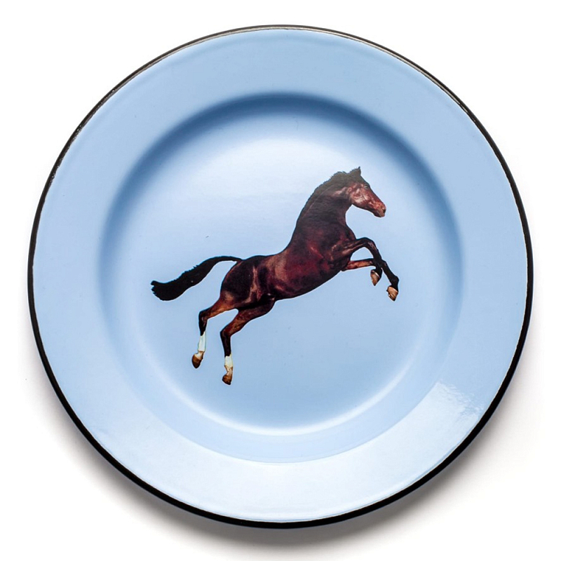 Тарелка Seletti Horse Голубой Коричневый Тарелка Seletti Horse Голубой Коричневый в Рязани | Loft Concept
