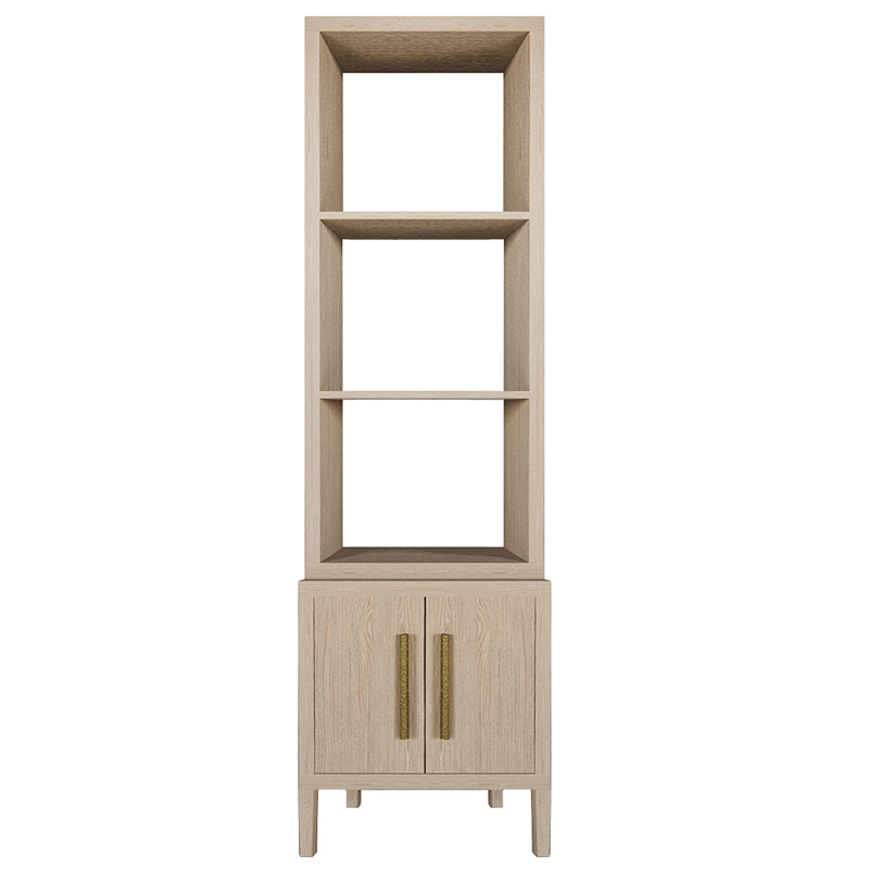 Этажерка Primo с тумбой шпон Светлый дуб Древесина Золотой в Рязани | Loft Concept 