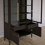 Витрина Primo со стеклянными фасадами и буфетом шпон Темный орех варинант исполнения - 5 | Loft Concept в Рязани