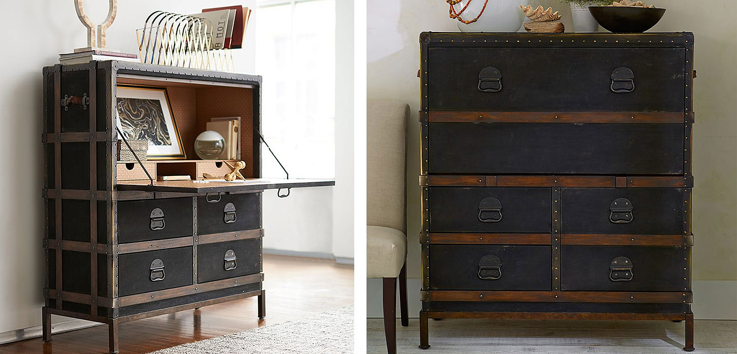 Комод в винтажном стиле Derik Vintage Chest of Drawers Черный Комод в винтажном стиле Derik Vintage Chest of Drawers Черный - Loft-Concept в Рязани