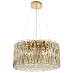 Круглая люстра с металлическими и хрустальными подвесками Bonnay Crystal Chandelier варинант исполнения - 6 | Loft Concept в Рязани