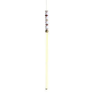 Подвесной светильник вытянутый с бусинами из белого и коричневого цвета PEARLS Suspension