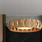 Люстра круглая из толстых деревянных реек Wooden Slats варинант исполнения - 5 | Loft Concept в Рязани