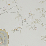 Обои ручная роспись Summer Night Blossom Colourway SC-122 on Bleached white dyed silk варинант исполнения - 2 | Loft Concept в Рязани