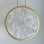 Светодиодный подвесной светильник круглой формы с металлической рамой золотого цвета Marble Glow 47 варинант исполнения - 3 | Loft Concept в Рязани