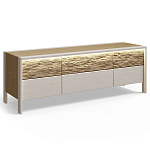 ТВ тумба 2 двери и 2 ящика с подсветкой на рельефном фасаде Warm Industrial варинант исполнения - 5 | Loft Concept в Рязани