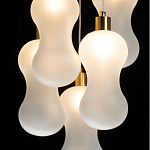 Люстра с 5-ю матовыми белыми стеклянными плафонами волнообразной формы Lucid Rain  варинант исполнения - 5 | Loft Concept в Рязани