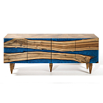 Стильный Буфет лофт 4 двери Cabinet Crimson River фасад эпоксидная смола  варинант исполнения - 1 | Loft Concept в Рязани